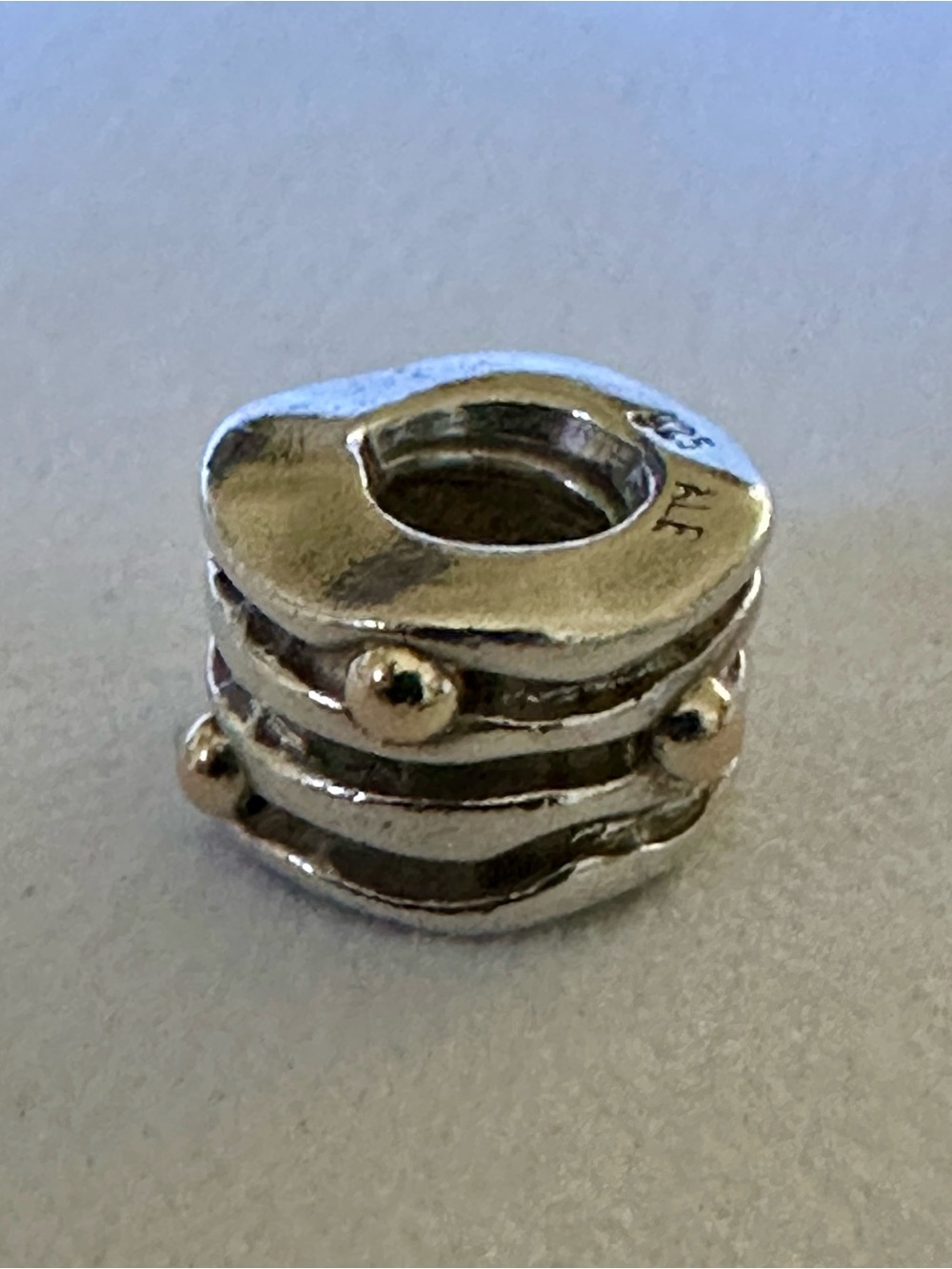 Retired Pandora Two-Tone Wavy Ripple Charm